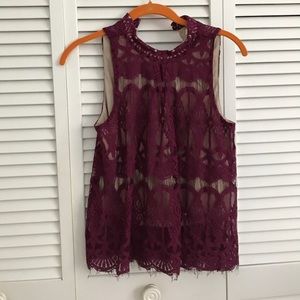 Maroon lace tunic